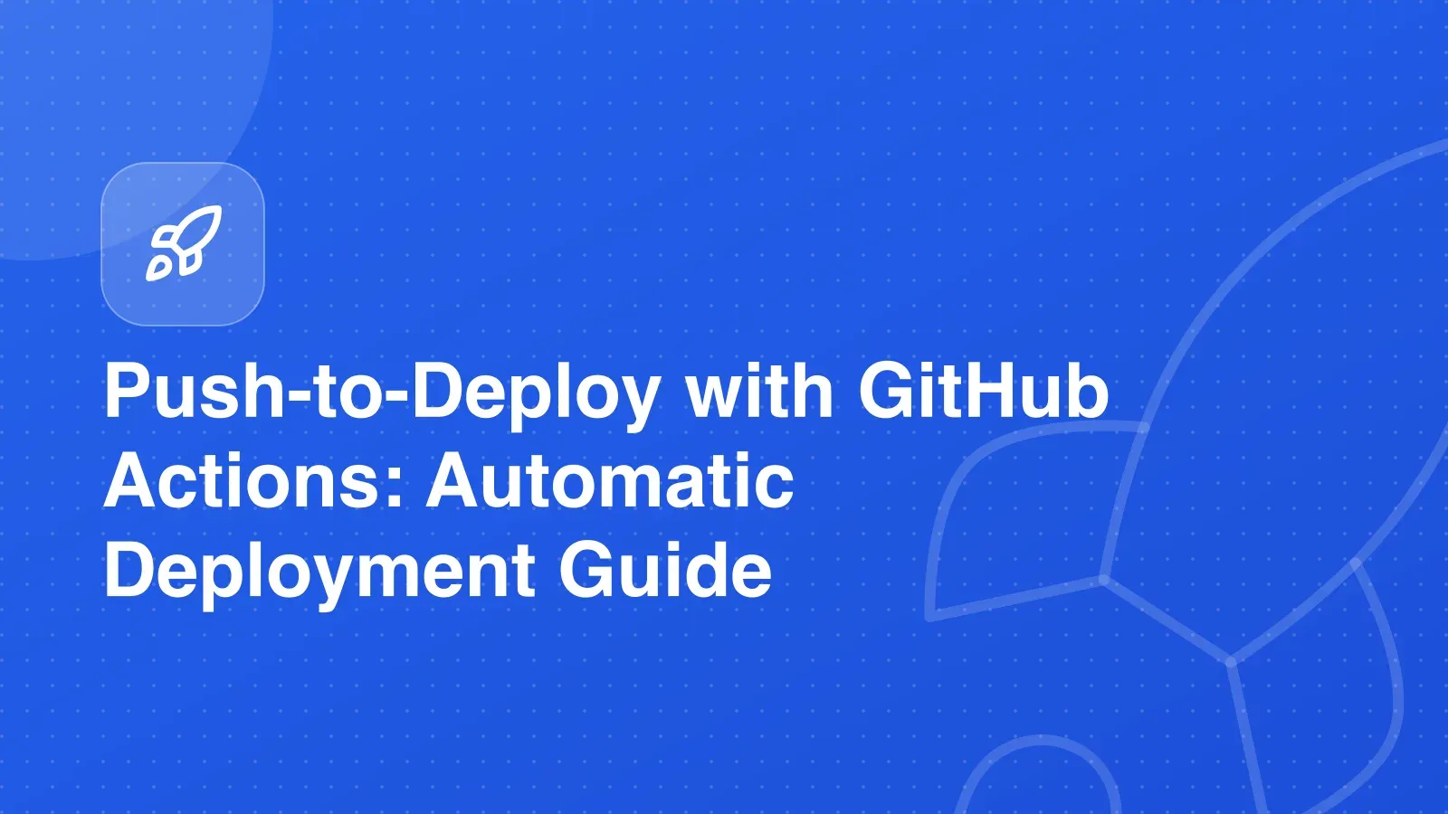 A git push arrow flowing through a CI pipeline into a live web server
